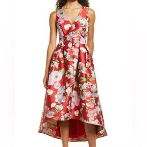 Eliza J Red Floral High-Low Dress